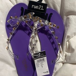 Brand new jelly flip flops  with studs